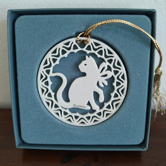 Lenox Cat Vintage Ornament Christmas Holiday In Box - Picture 2 of 5